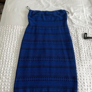 Aztec - jacquard - Royal blue faded body con dress